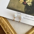 Elegante 10mm ronde parelclip-oorbellen met gouden afwerking in Franse vintage stijl - 10mm Schelptimitatie Parel Oorclip