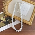 Elegant white pearl necklace for kids with adjustable silver clasp and vintage style - 10mm Pearl Necklace
