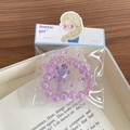 Ensemble de bracelets en perles violettes avec breloque tortue et fleurs pour filles - Bracelet Violet