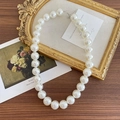 Elegant large pearl necklace for girls with adjustable gold clasp on vintage wood background - 18mm Pearl Necklace