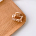 Elegant beige marble pattern acetate square hair claw clip for minimalist hair styling - 4# Khaki