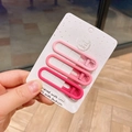 Juego de tres pinzas para el cabello en aleación mate con degradado rosa en cartulina - Serie Rosa