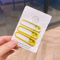 Set de 3 horquillas para el pelo con degradado amarillo mate para mujeres y niñas - Serie Amarilla