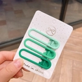 Set de 3 pinzas para el cabello en aleación verde mate con tonos menta, hierba y oscuro - Green System