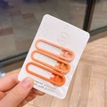Three-piece set of gradient orange matte duckbill hair clips on white card holder - Orange