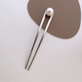Minimalistische silberne U-förmige Haarnadel mit einer eleganten weißen Perle - 1# Silber