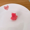 Graziosa molletta per capelli a forma di gatto rosa in acetato per bambini su piatto - Rosa