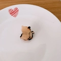 Mini molletta per capelli per bambini a forma di gatto in acetato tartarugato crema - Tartarugato Chiaro