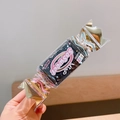 Set of black high-elastic hair ties inside a candy-shaped clear container - 8-Black
