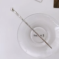 Elegante fermaglio per capelli in metallo argento con texture martellata unica - 1# Testa Piatta Argento 17.5cm