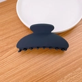 Matte navy blue minimalist hair claw clip with geometric design and smooth frosted finish - Navy Blue