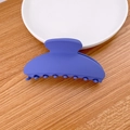Minimalist matte dark blue hair claw clip with sleek geometric arc design for women - Blue Purple