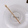 Minimalist golden metal hair pin with liquid metal texture for daily hairstyle - 4# Flat Head Gold 13cm