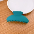 Matte finish peacock blue large geometric hair claw clip for elegant updo styles - Peacock Blue