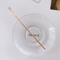 Minimalist rose gold metal hair pin accessory shown on a glass bowl in a clean aesthetic - 6# Round Head Gold 17cm
