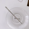 Minimalist silver metal hair pin with irregular hammered texture in a sleek design - 7# Round Head Silver 14.5cm