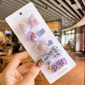 Set di 5 fermagli per capelli viola per neonati con graziosi fiocchi e coniglietto - Fiocco Viola (1#)