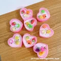 Kids fruit and vegetable ring set with 3 pieces in a pink heart shaped storage box - Fruit And Vegetable Style