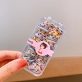 Mini hair ties set in macaron colors with strawberry print and transparent storage box - Light Colored Strawberry (3#)