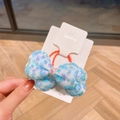 Glitzernder blauer Pailletten-Haargummi für Mädchen mit leuchtend orangem Gummiband - Blau Haargummi