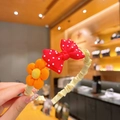 Gele stoffen haarband met rode polkadots strik en oranje bloem voor meisjes - 5# Gestipte Strik