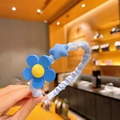 Sweet light blue fabric headband with cute cartoon flowers and a blue star for girls - 8# Blue Star