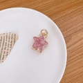 Pince à cheveux étoile marbrée rose avec cadre en métal doré pour coiffure élégante - Motif Étoile Rose Rouge