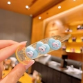 Pinza per capelli in resina gialla con cuori blu e decorazione con coniglietto - 6# Cuore Blu