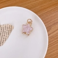 Mini pince à cheveux étoile en émail rose violet et alliage doré sur une assiette - Étoile Rose Violet