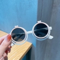 Occhiali da sole rotondi a scatto per bambini in colore bianco e rosa - Coperchio a ribalta rosa (Coperchio rosa 6#)