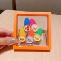 Set di cinque mollette colorate per bambini con simpatici motivi in resina di frutta e verdura - 1# Fermaglio a becco d'anatra