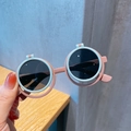 Occhiali da sole rotondi per bambini rosa e blu con lenti a ribalta e protezione UV - Coperchio a ribalta blu (Coperchio blu 8#)