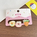 Lot de 3 mini pinces à cheveux pour filles avec motifs tournesol, lapin et carotte - 7-Carotte