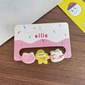 Lot de trois mini pinces à cheveux mignonnes en acrylique avec ours et étoiles - 6-Étoile Jaune