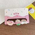 Lot de 3 mini pinces à cheveux en acrylique avec motifs animal, arc-en-ciel et fleurs - 9-Nuage Arc-en-ciel
