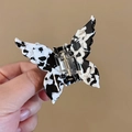 Elegante molletta per capelli a farfalla con motivi mucca bianchi e neri in acetato - Stampa Mucca Bianco e Nero (7-Bianco e Nero)