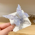 Elegante molletta a farfalla in acetato marmorizzato viola per acconciature da donna - Marmo Blu Viola (8-Blu Viola)