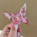 Pinza per capelli a farfalla con sfumature rosa e bianche e finitura in resina lucida - Sfumatura Rosa e Bianco (5-Viola)