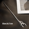 Silver antler hair pin in branch style for Hanfu styling, 16.7cm metal hair stick - 16.7cm / Silver