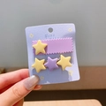 Set de barrettes pour filles avec motifs étoiles jaunes et mauves en résine - Étoile Violette