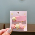 Barrettes à cheveux étoiles roses et jaunes pour filles au design mignon et doux - Étoile Rose