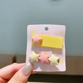 Lot de barrettes enfant avec étoiles roses et jaunes sur carte décorative faite main - Étoile Jaune