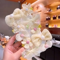 Lot de 10 barrettes cheveux jaune crème avec nœuds, fleurs et perles pour filles - Ensemble de 10 pièces / Série Jaune