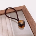 Elegant tortoiseshell handmade acetate hair ring with gold France Handmade lettering - Dark Leopard Print