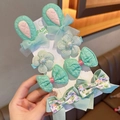 Coffret de barrettes à cheveux vert menthe pour filles avec oreilles de lapin - Vert