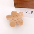 Blumen-Haarklammer aus Acetat in elegantem Apricot-Creme mit Handmade-Schriftzug - 2# Khaki