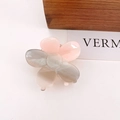 Blumen-Haarklammer aus Acetat in Hellrosa und Marmorgrau mit handgefertigtem Detail - 3# Pastellrosa
