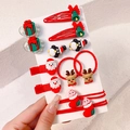 Coffret de 12 accessoires cheveux Noël pour filles avec Père Noël et rennes rouges - Style Père Noël
