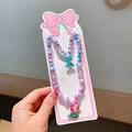 Irisierendes Meerjungfrau-Halsketten- und Armband-Set für Mädchen mit Perlenperlen - Rosahaar Meerjungfrau Prinzessin Anhänger Halskette Armband (L17) / Grüner Meerjungfrau-Stil (Nr. 2 Grüne Meerjungfrau)