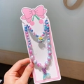 Meerjungfrau Schmuckset für Mädchen mit bunten Perlen und süßem Wal-Anhänger - Blauer Wal Lila Fischschwanz Halskette Armband (L17) / Fischschwanz-Stil (3# Fischschwanz)